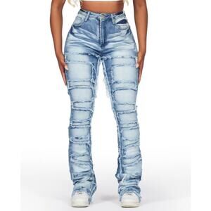 New Rockstar Original Women's Zariyah Stacked Flare Jeans, Size Large